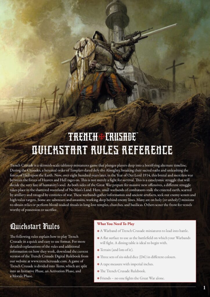Trench Crusade Quickstart Rules
